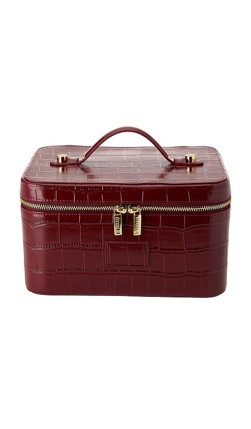 etoile collective x revolve vanity case in burgundy croc.