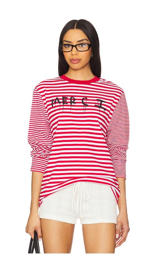 etre cecile merci breton long sleeve tshirt in red. - size s (also in xs)