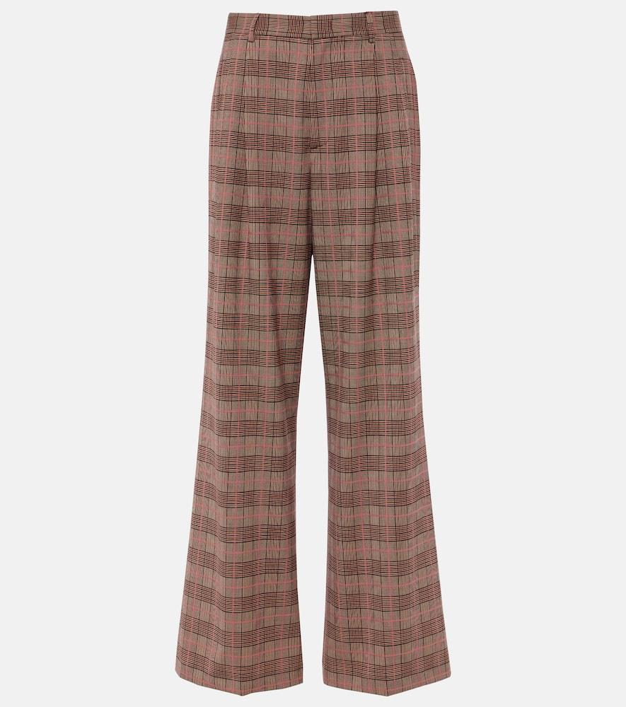 etro checked high-rise wide-leg pants