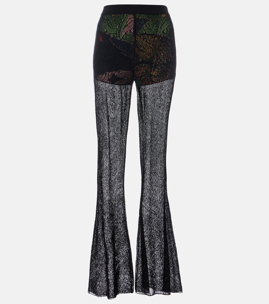 etro cotton lace flared pants
