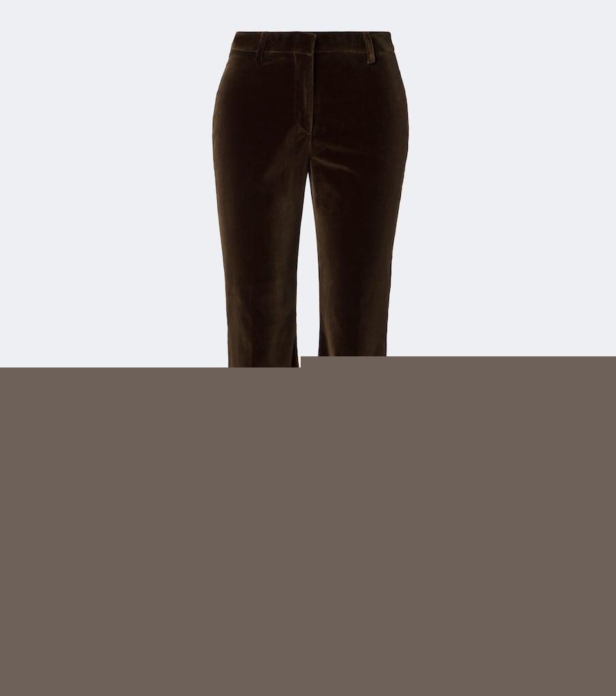 etro cotton velvet flared pants