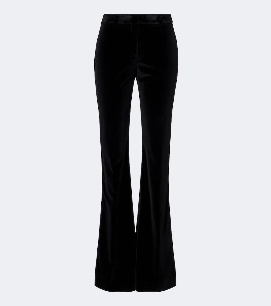 etro cotton velvet flared pants
