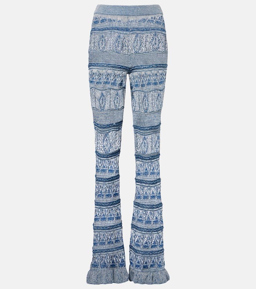 etro crochet cotton flared pants