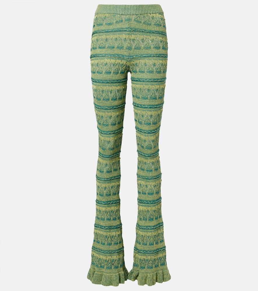 etro crochet cotton flared pants