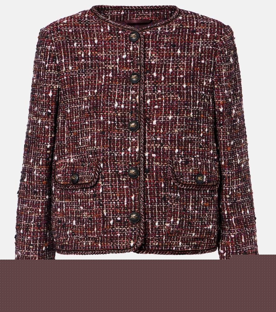etro cropped cotton-blend bouclé jacket