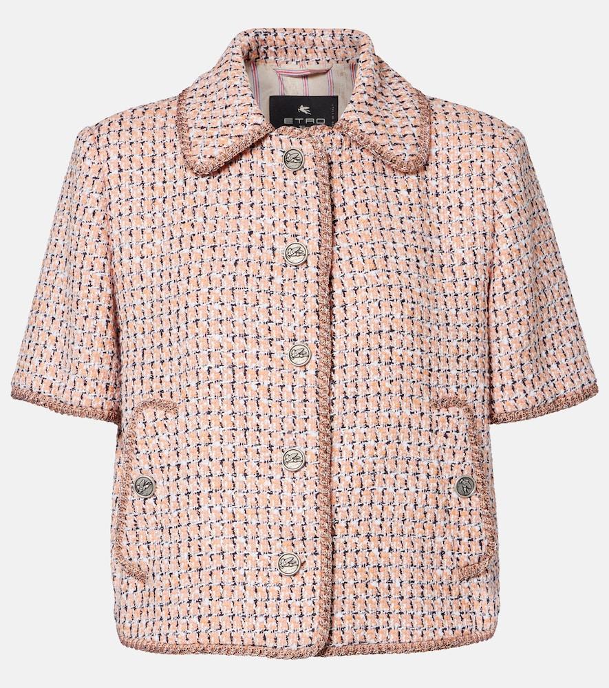 etro cropped tweed jacket