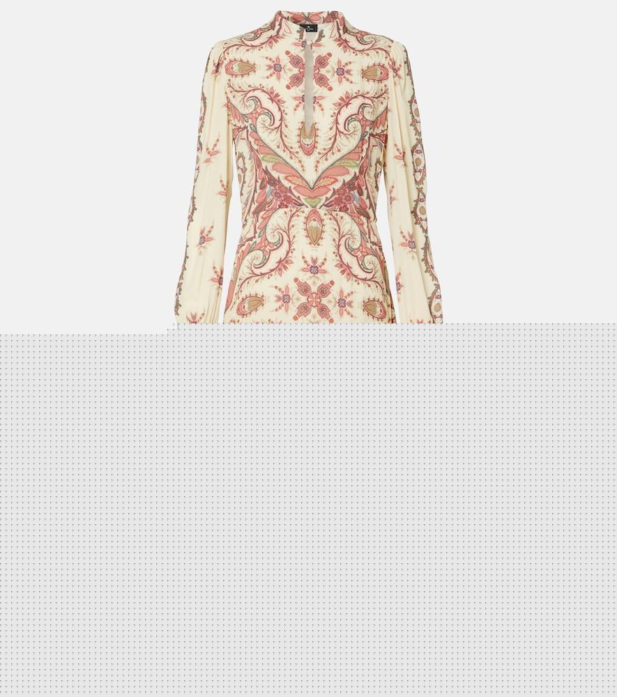 etro cutout printed midi dress
