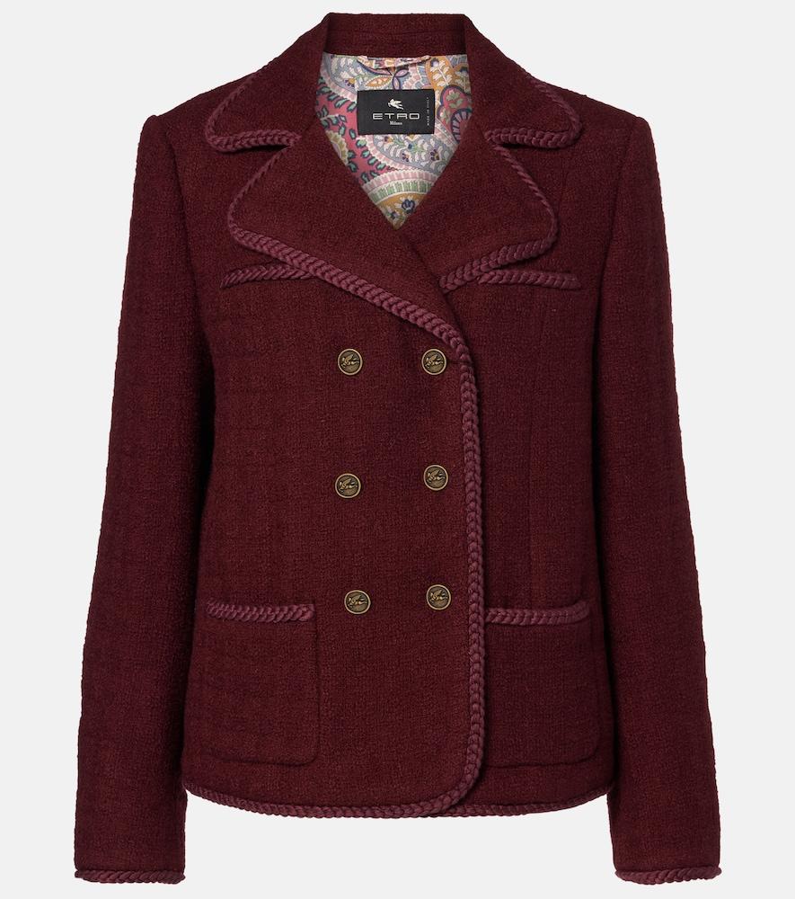 etro double-breasted wool and mohair jacket