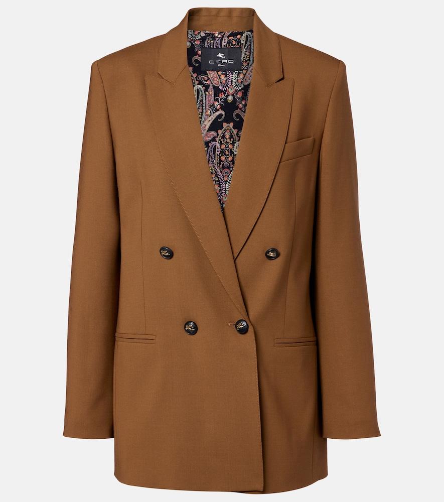 etro double-breasted wool-blend blazer