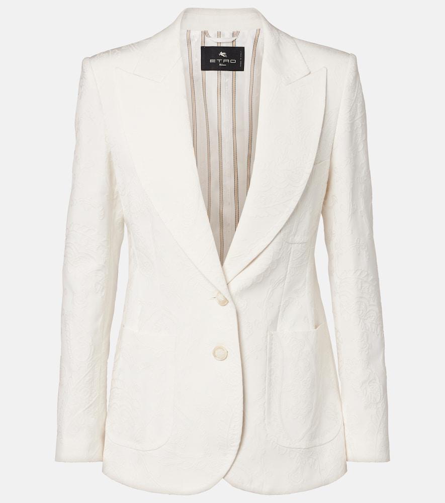 etro embroidered cotton-blend blazer