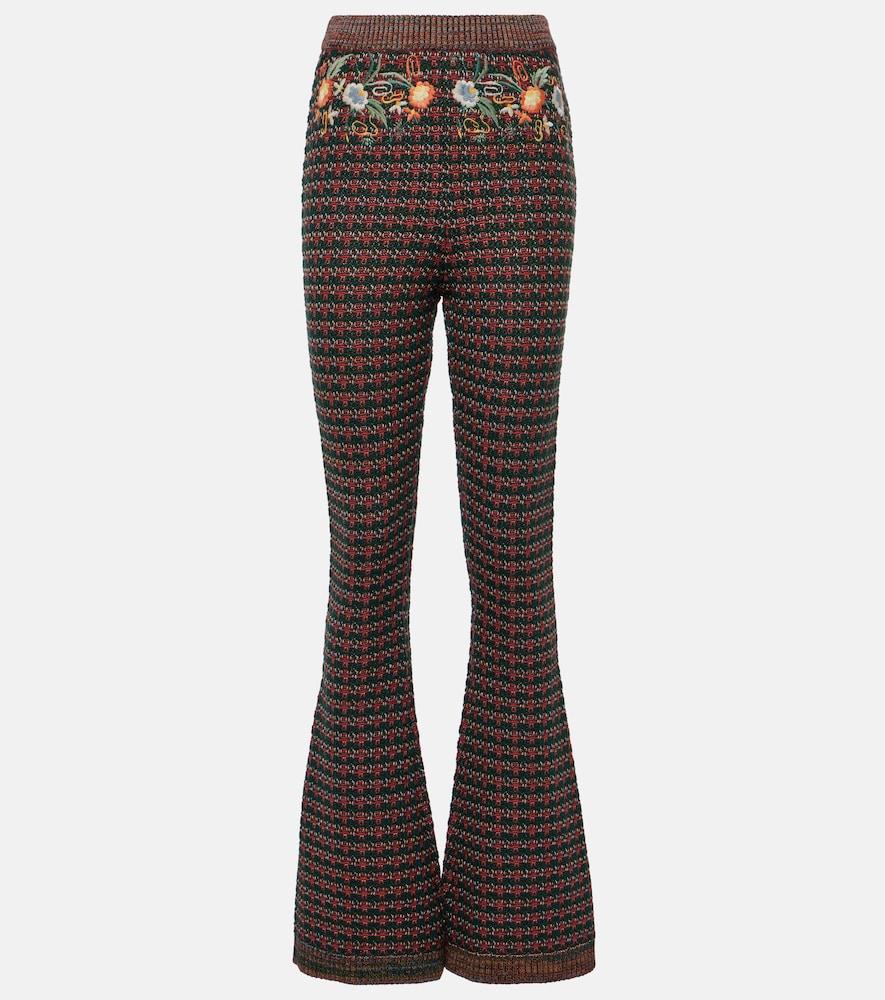 etro embroidered high-rise flared pants