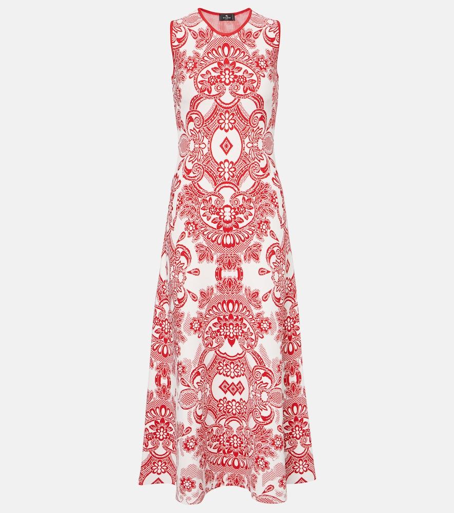 etro jacquard midi dress