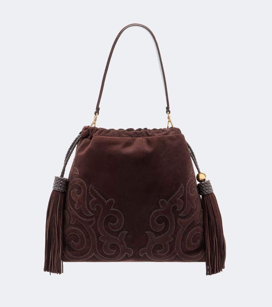 etro kalispera medium suede shoulder bag