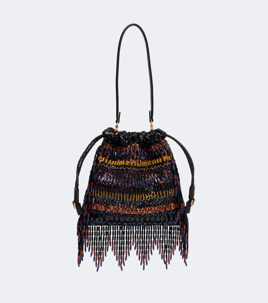 etro kalispera small beaded fringed shoulder bag