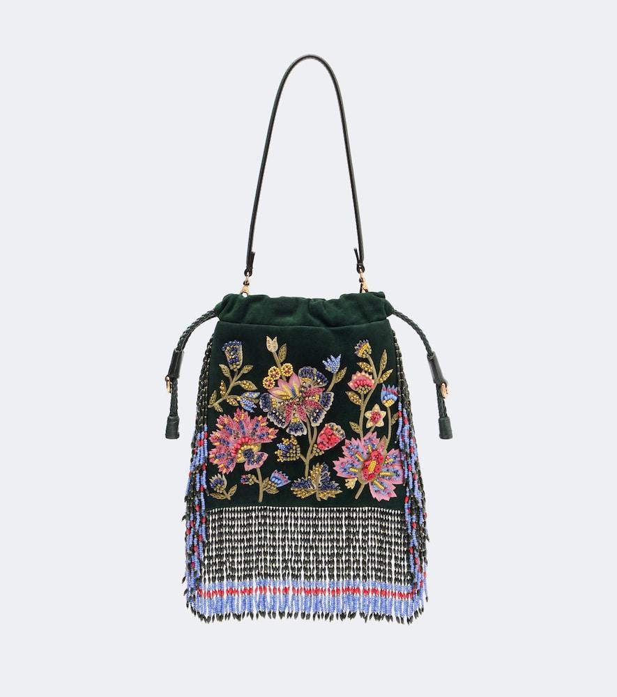 etro kalispera small beaded suede shoulder bag