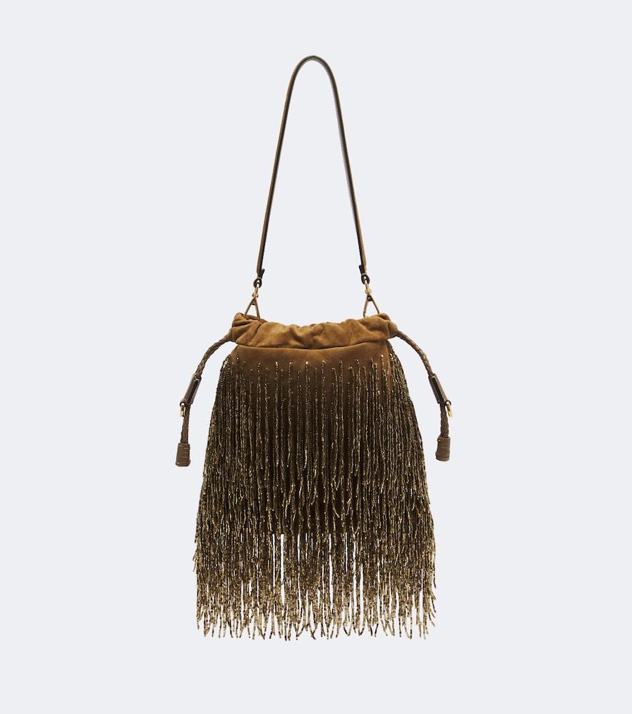 etro kalispera small fringed suede shoulder bag