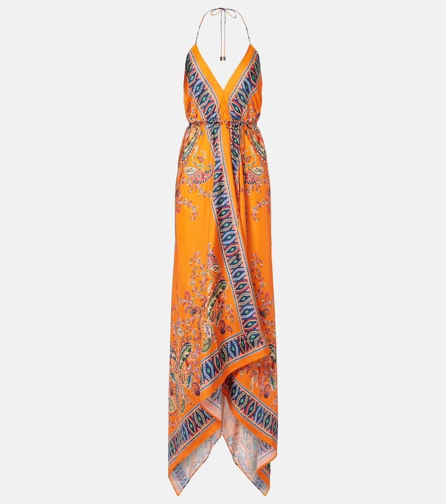 etro paisley asymmetric open-back maxi dress