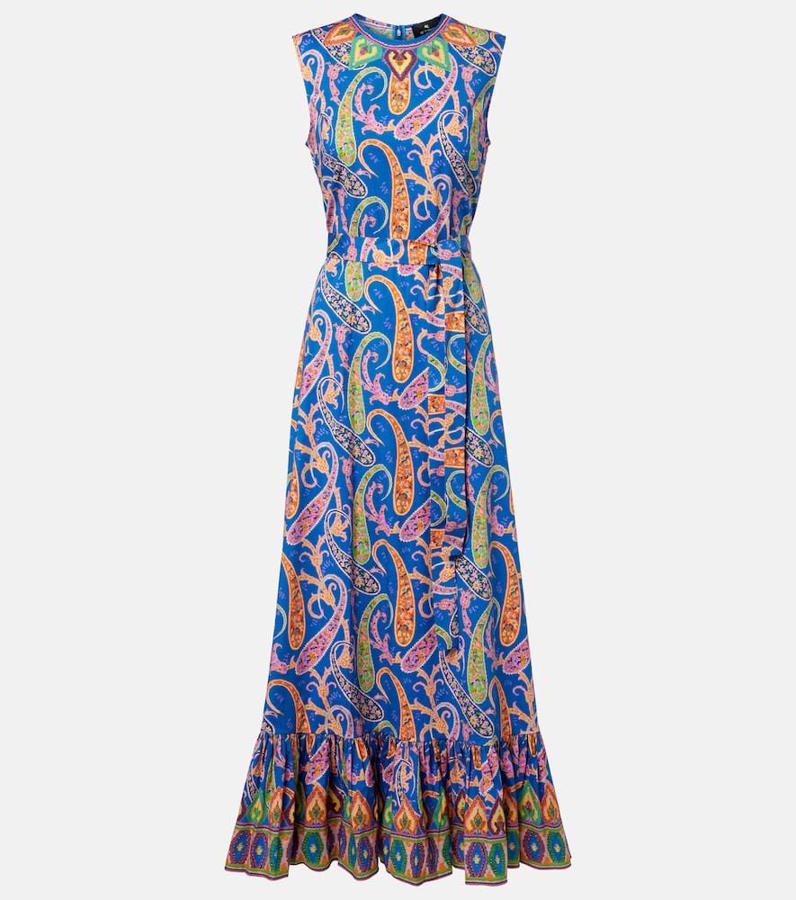 etro paisley cotton-blend maxi dress