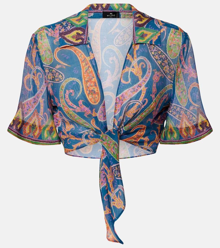 etro paisley crop top