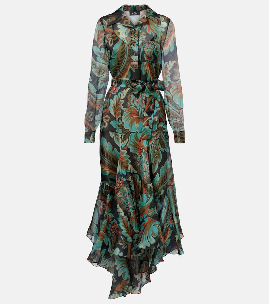 etro paisley fringed silk gown
