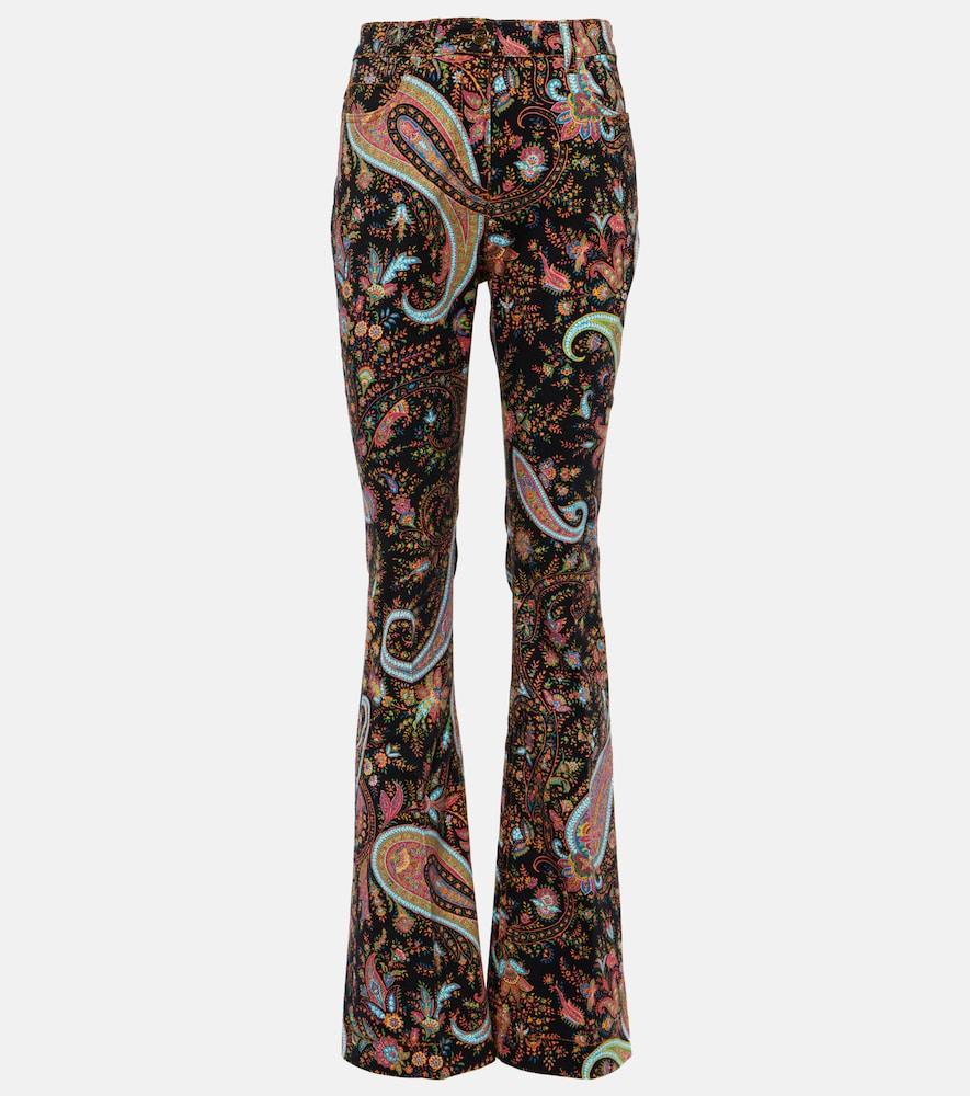 etro paisley high-rise flared jeans