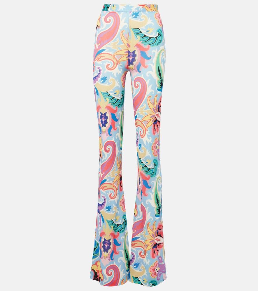 etro paisley high-rise flared pants