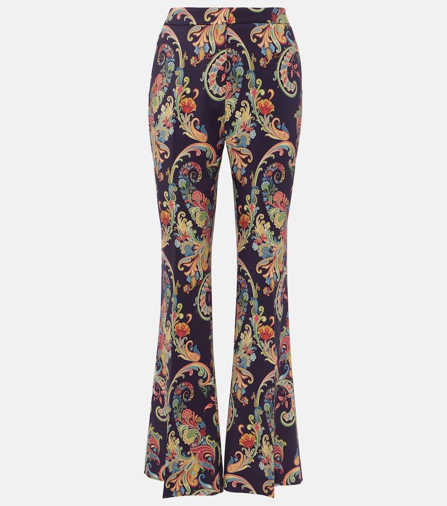 etro paisley high-rise flared pants