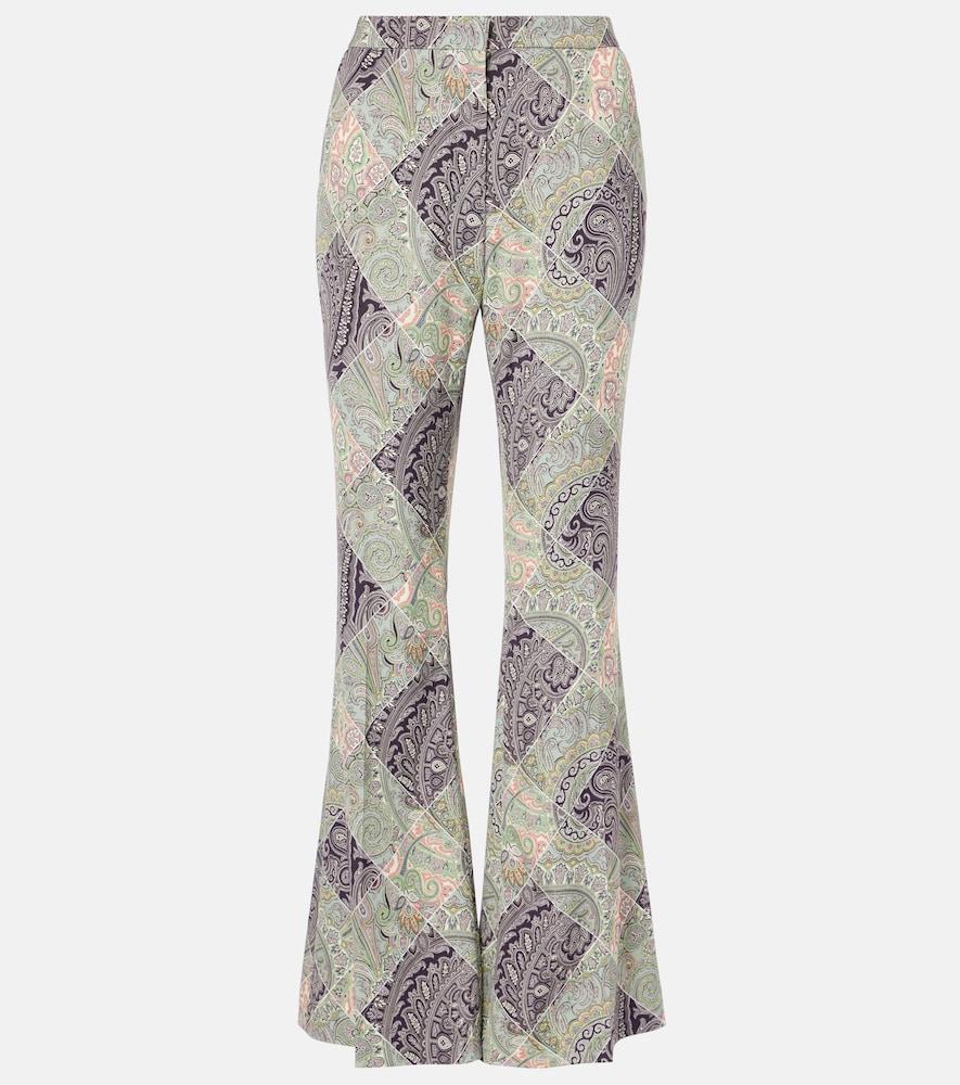 etro paisley high-rise flared pants