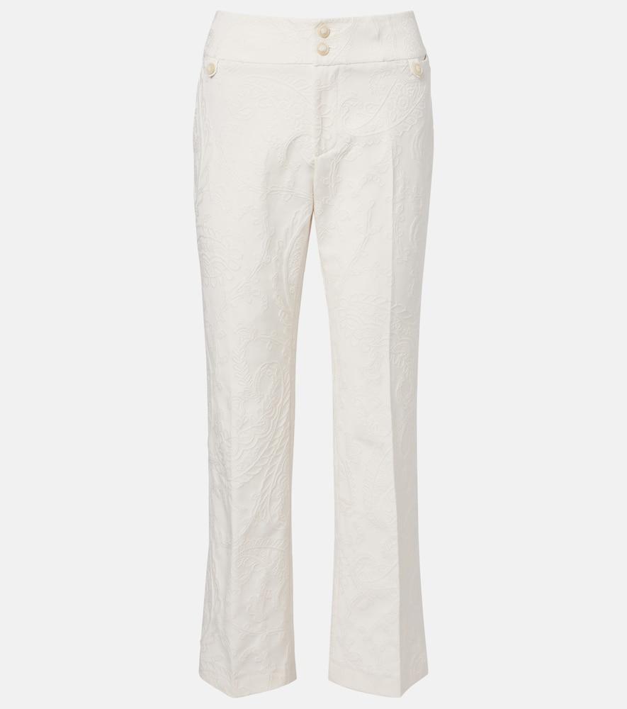 etro paisley jacquard cropped flared jeans
