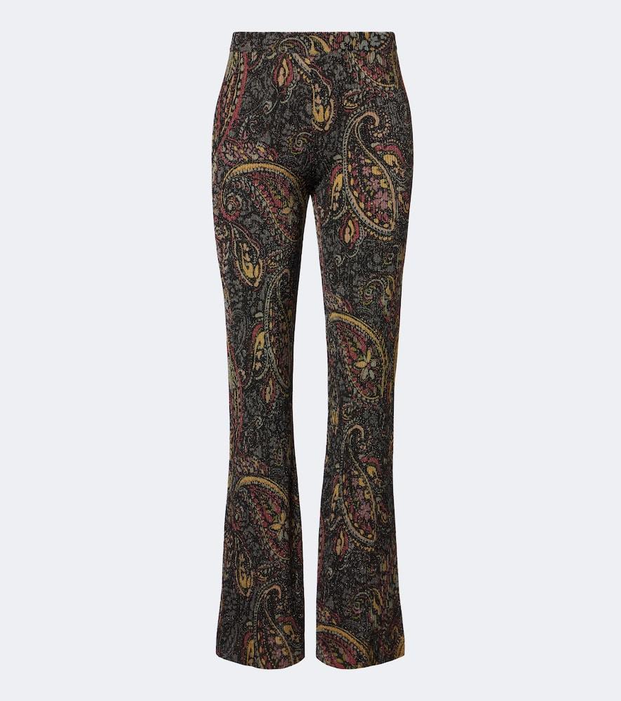 etro paisley jacquard flared pants