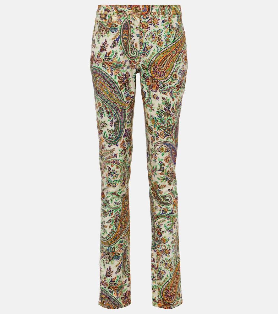 etro paisley mid-rise slim jeans