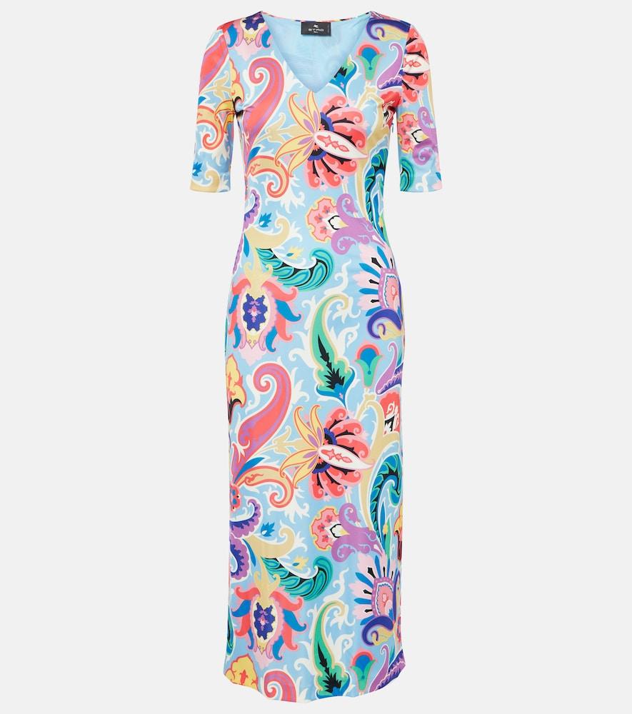 etro paisley midi dress
