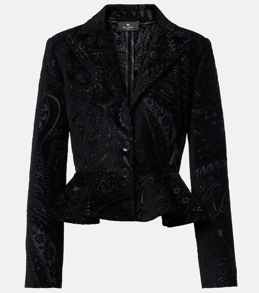 etro paisley peplum blazer