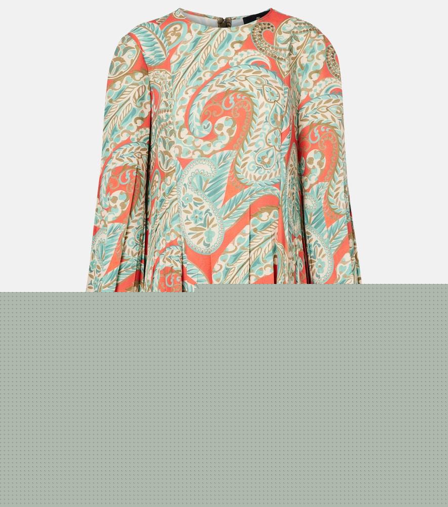etro paisley pleated minidress