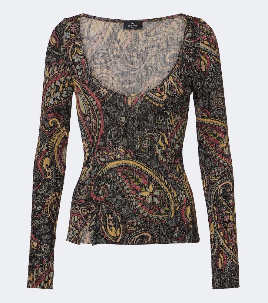 etro paisley ribbed-knit top