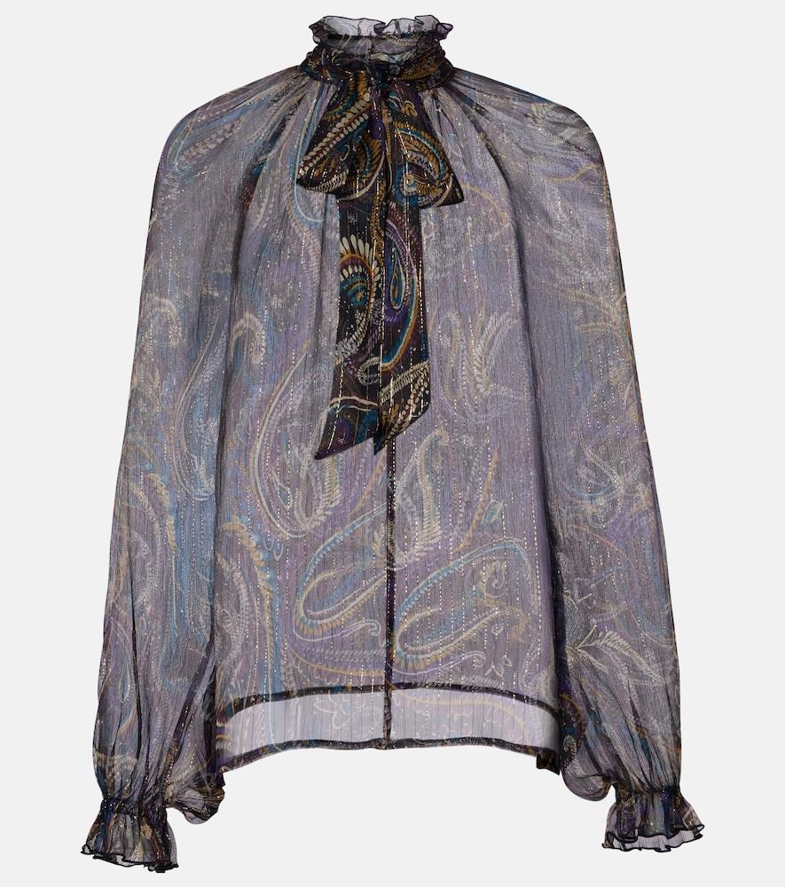 etro paisley silk-blend blouse