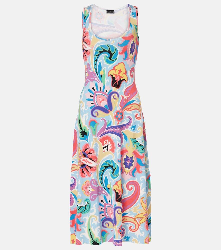 etro paisley silk-blend midi dress