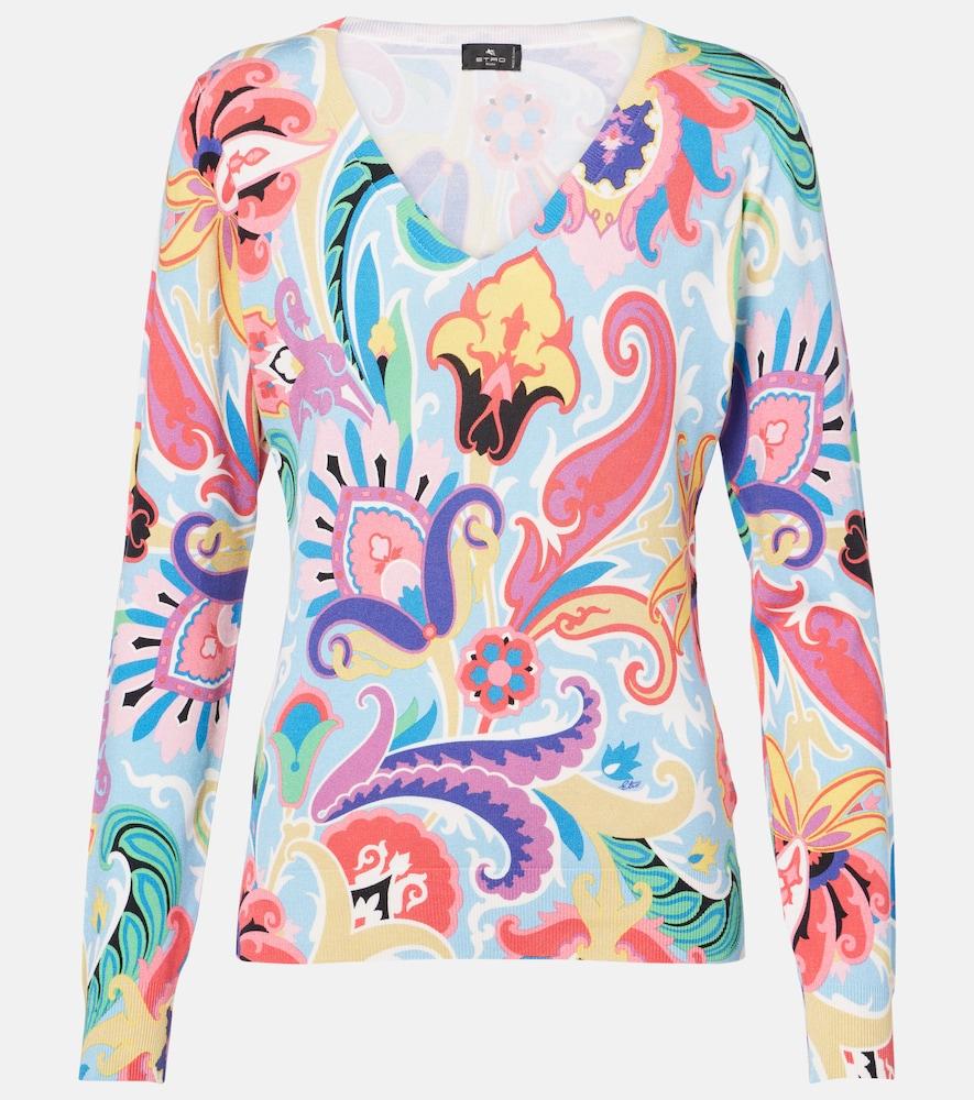 etro paisley silk-blend sweater