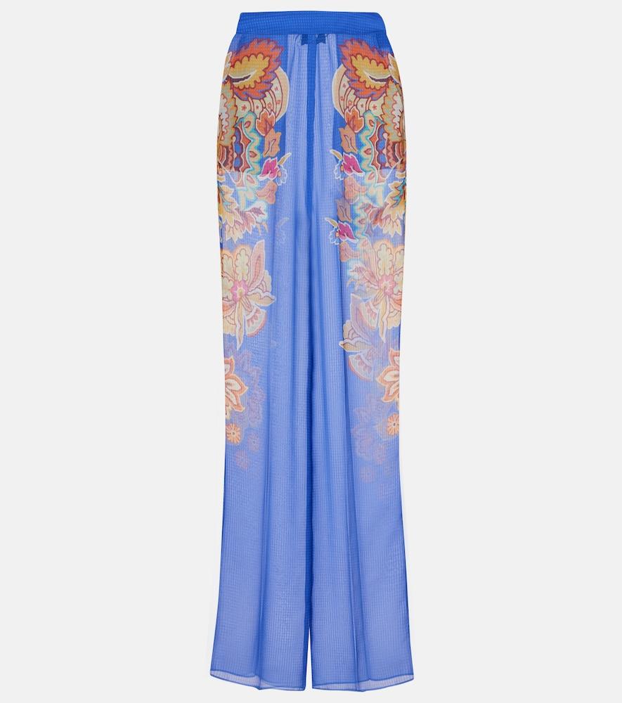 etro paisley wide-leg pants