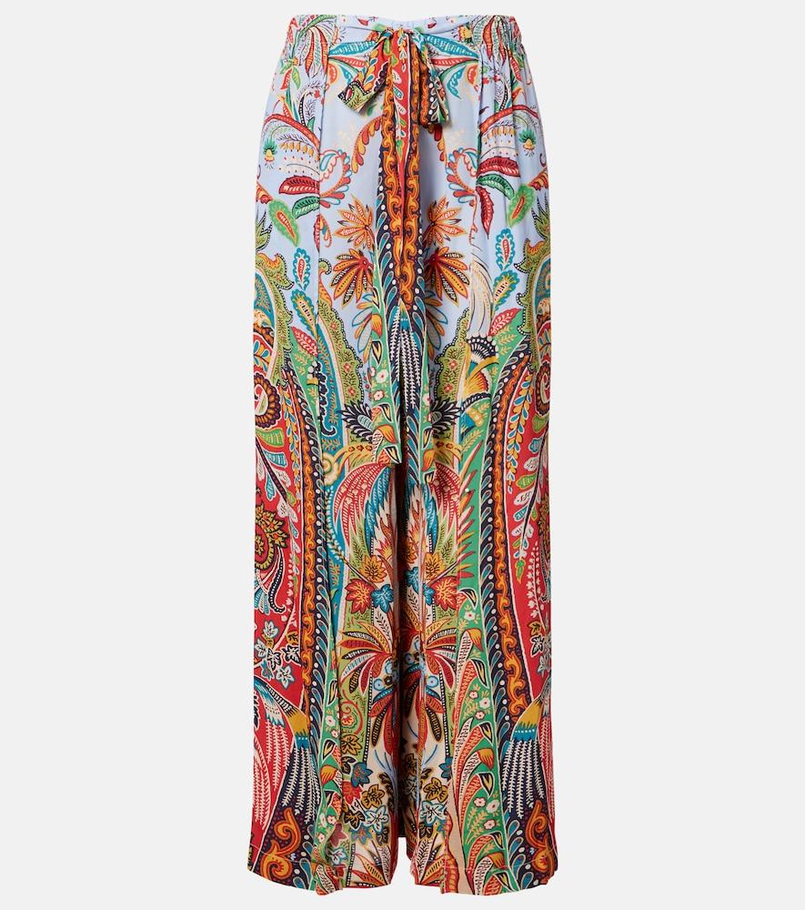etro paisley wide-leg pants
