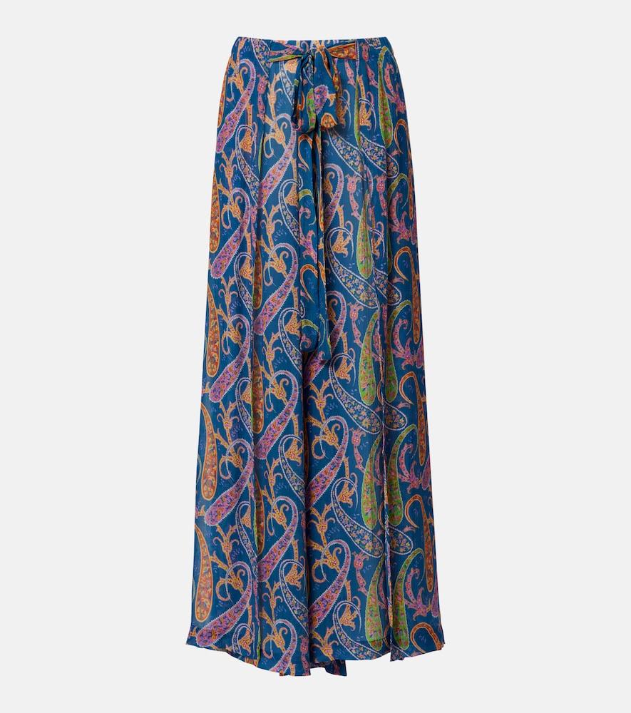 etro paisley wide-leg pants