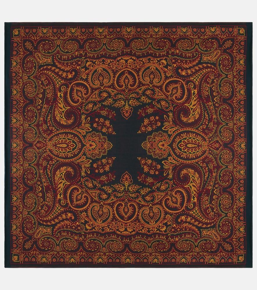 etro paisley wool and silk-blend throw