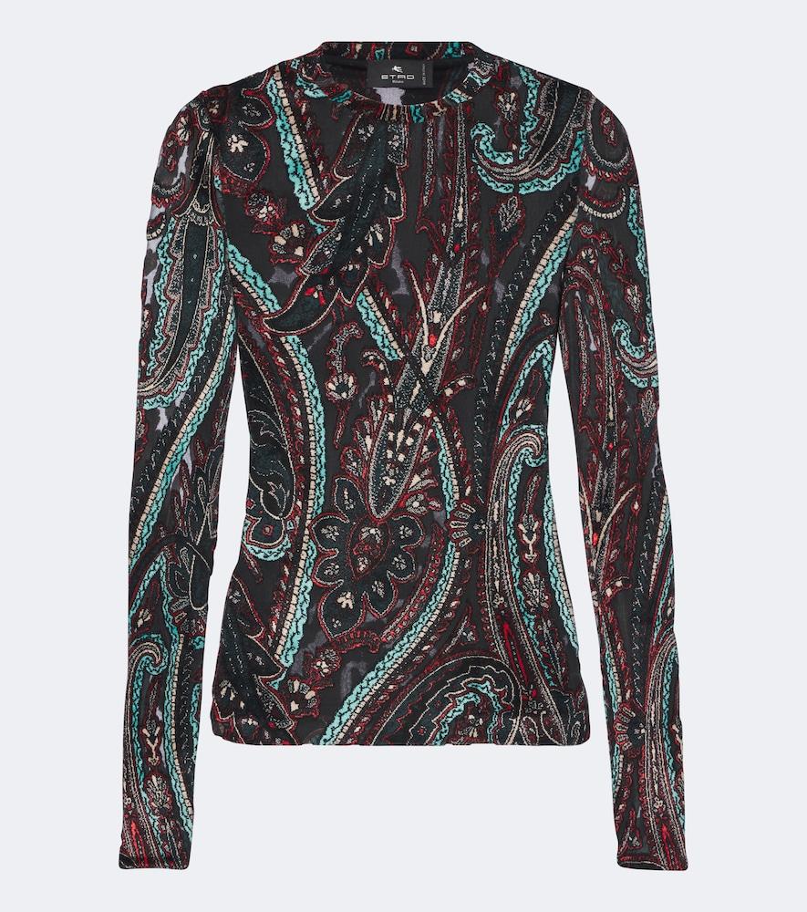 etro patch-appliqué paisley top