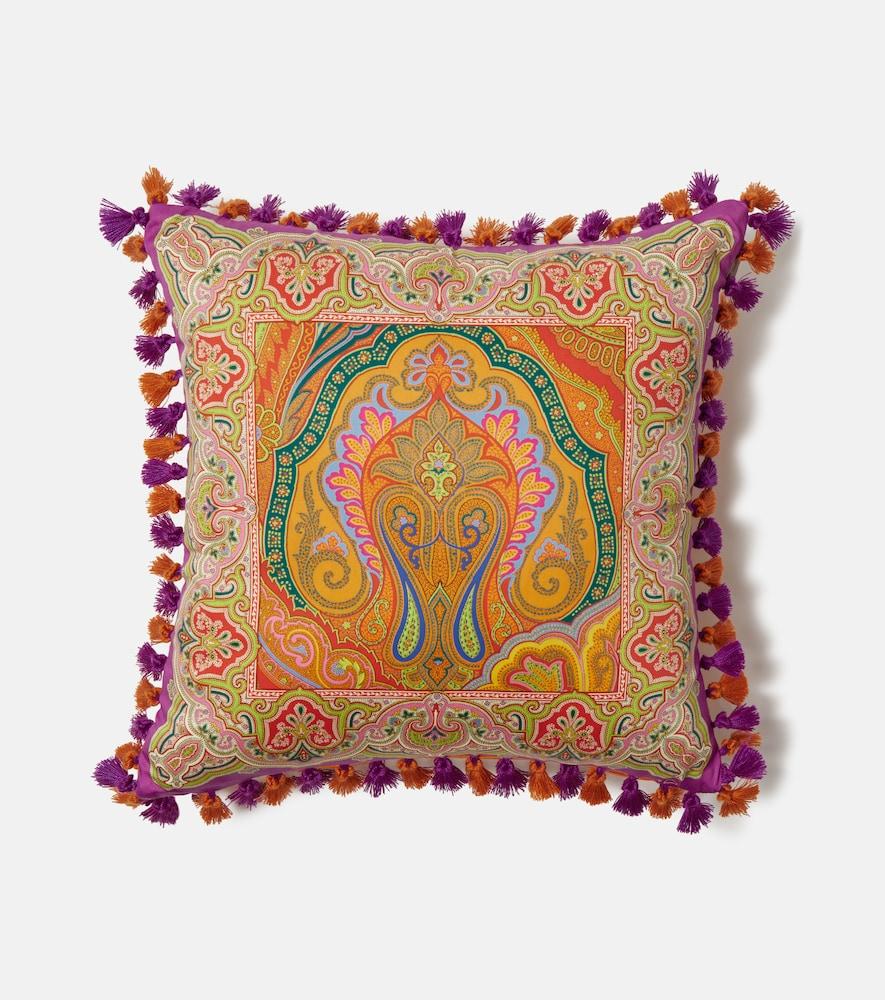 etro pegaso paisley cotton cushion