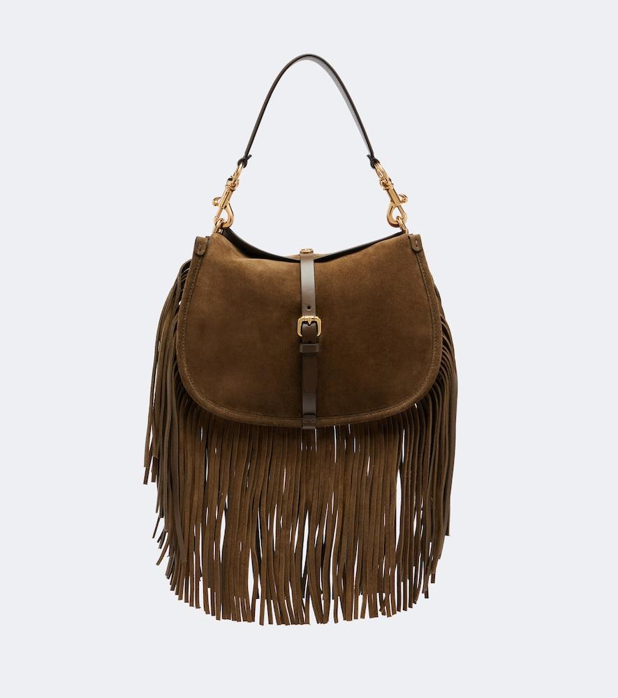 etro pony medium suede shoulder bag