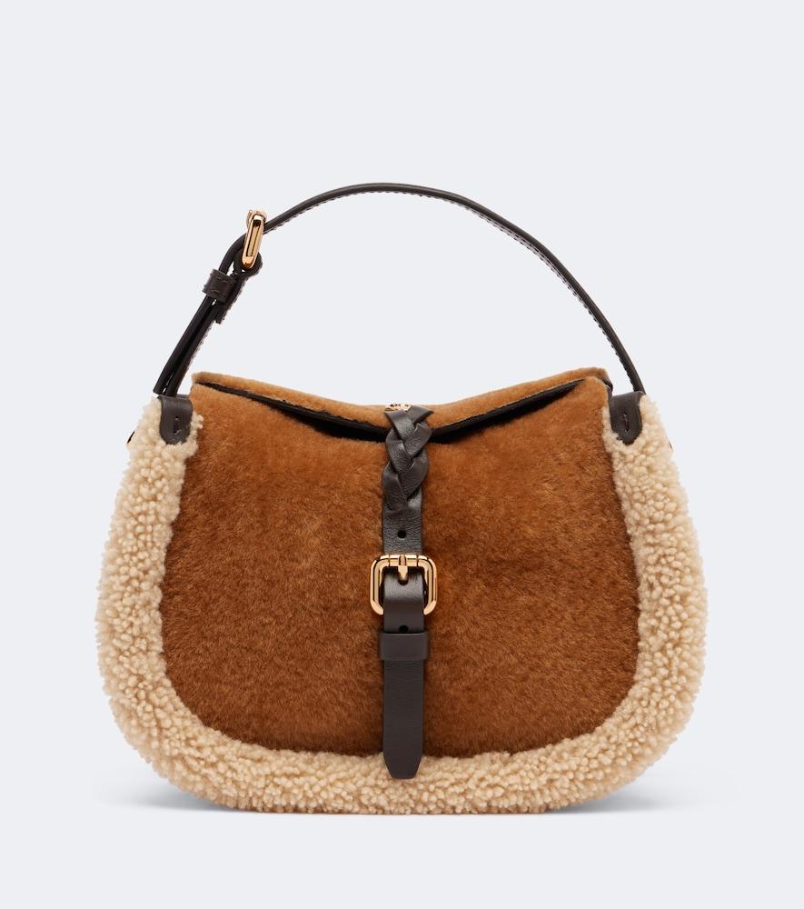 etro pony small shearling tote bag