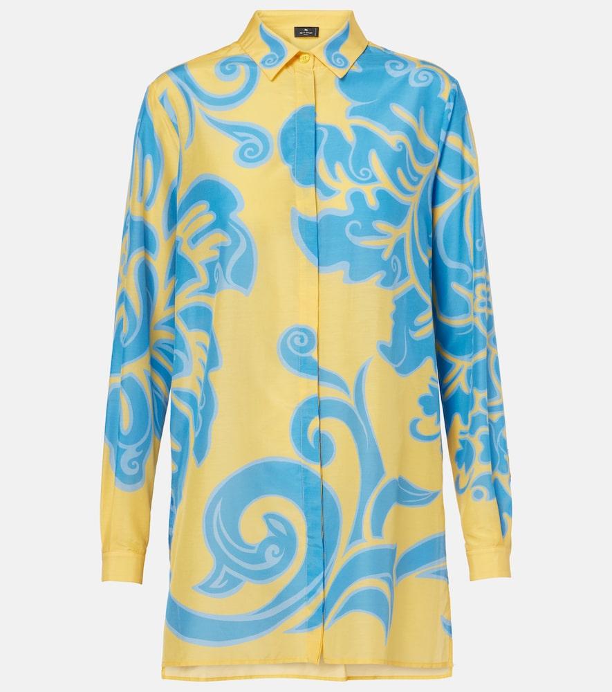 etro printed cotton and silk shirt