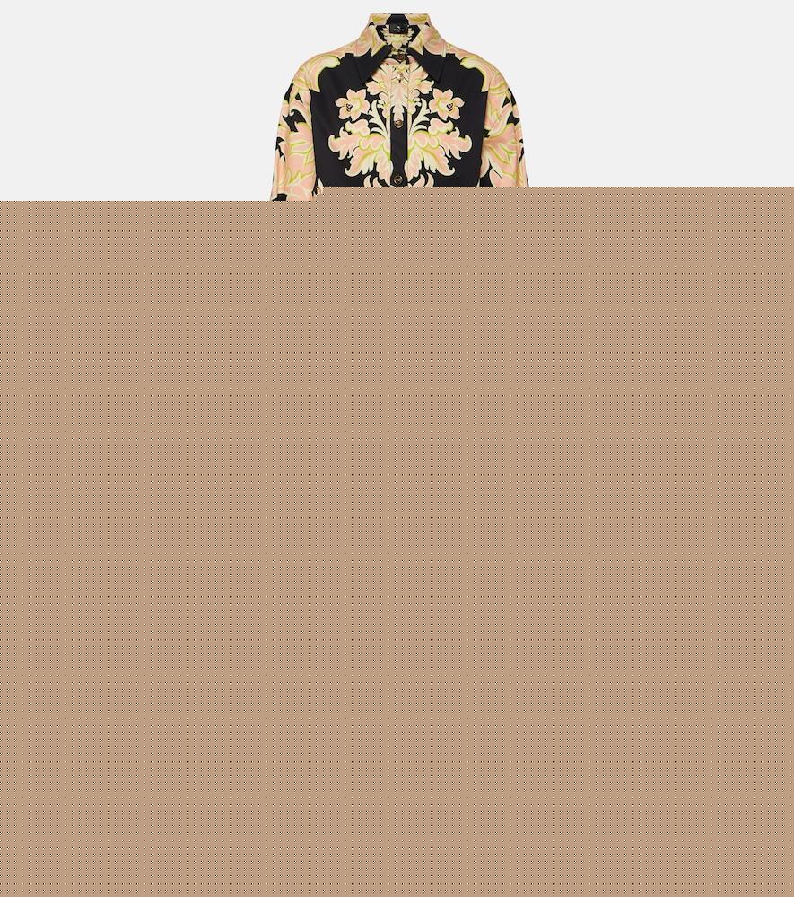 etro printed cotton-blend maxi shirt dress