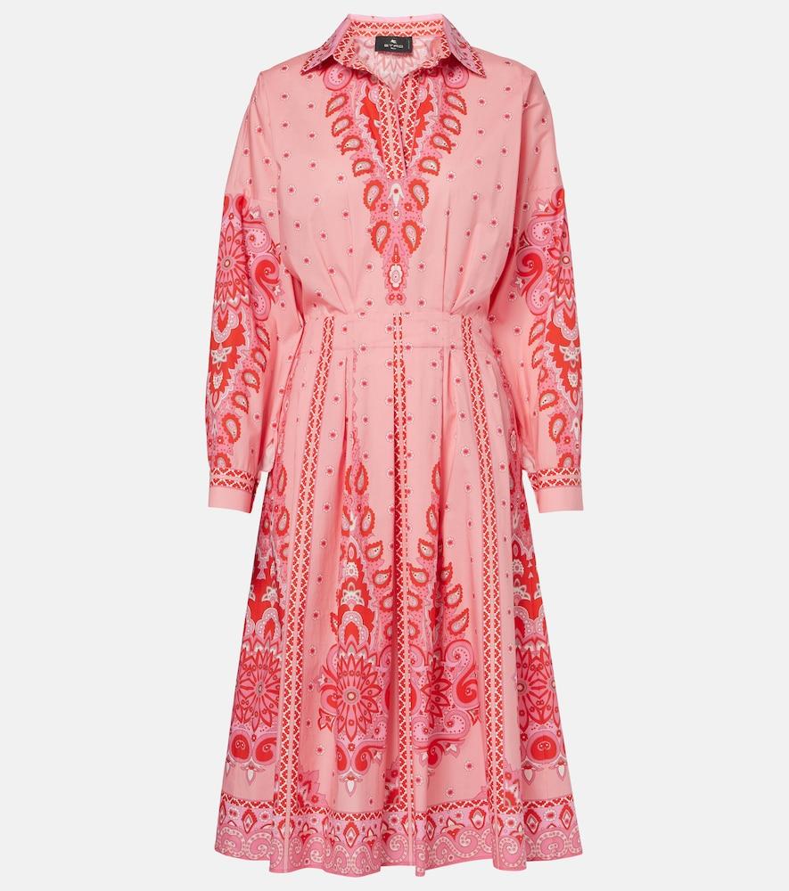 etro printed cotton-blend midi dress