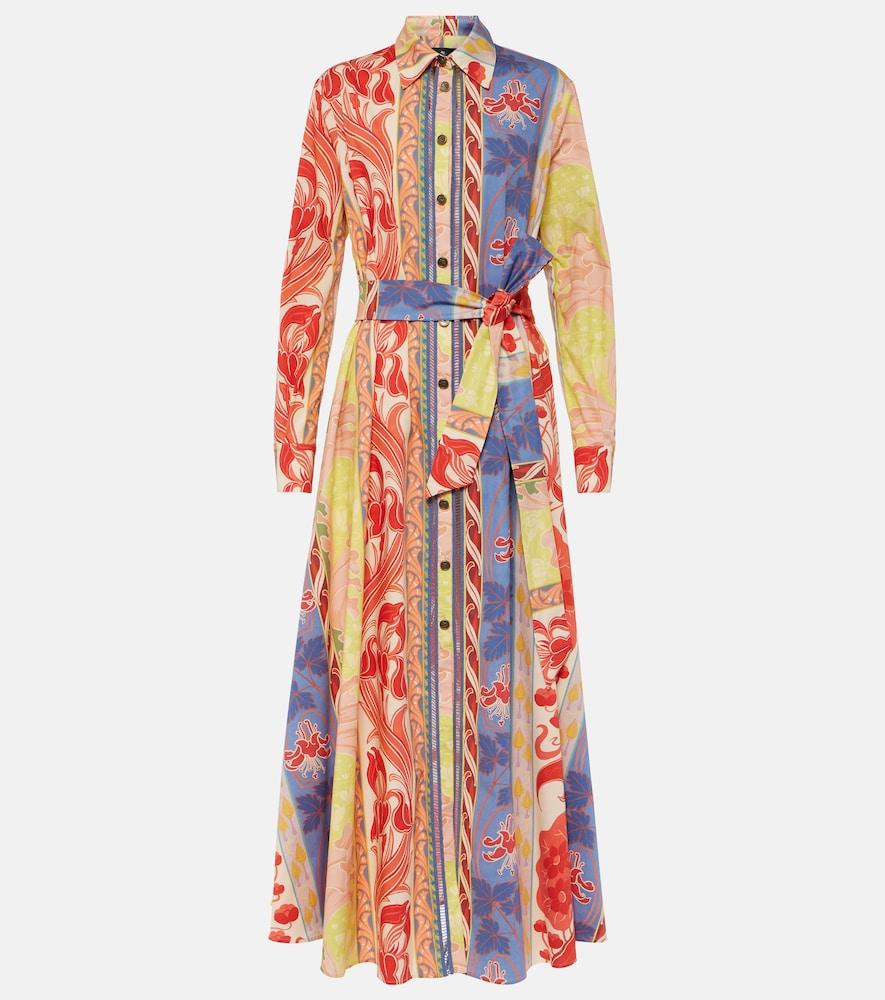 etro printed cotton-blend shirt dress